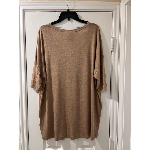 Lafayette 148 womens Scoop Neck Knit Tunic Top size XXL Tan Dolman Sleeve $498 - Picture 9 of 11